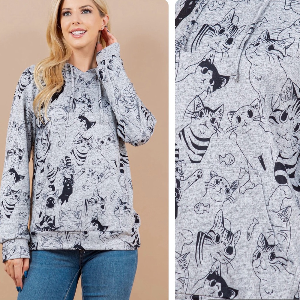 Cats 🐈‍⬛ Pullover Long Sleeve Sweater Sweatshirt Hoodie